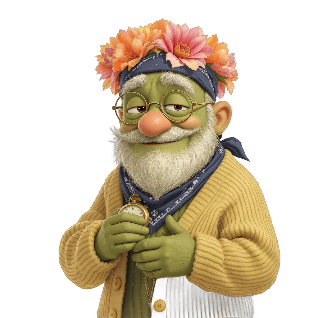 Bloom en mentor sage avec lunettes et montre à gousset